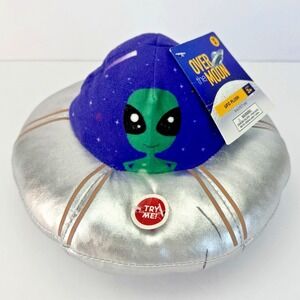 Over The Moon UFO Alien Animated Plush Toy Spaceship Lights Up Spins Sounds NWT
